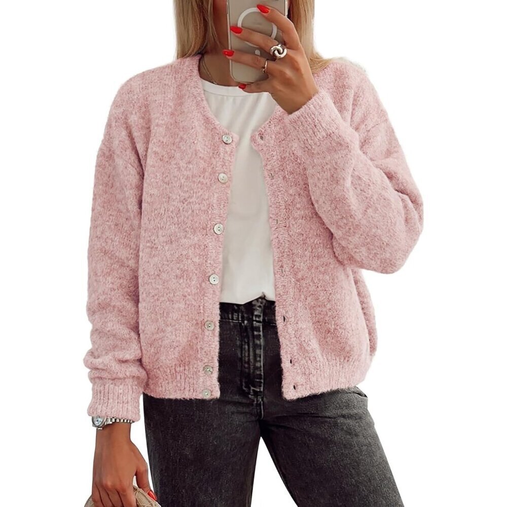 Long Sleeve Cardigan Women Knit Soft Open Front Casual Fall Winter